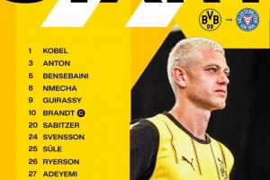 百家乐官网-争欧冠资格！多特收官战首发：阿德耶米、布兰特领衔 吉滕斯替补